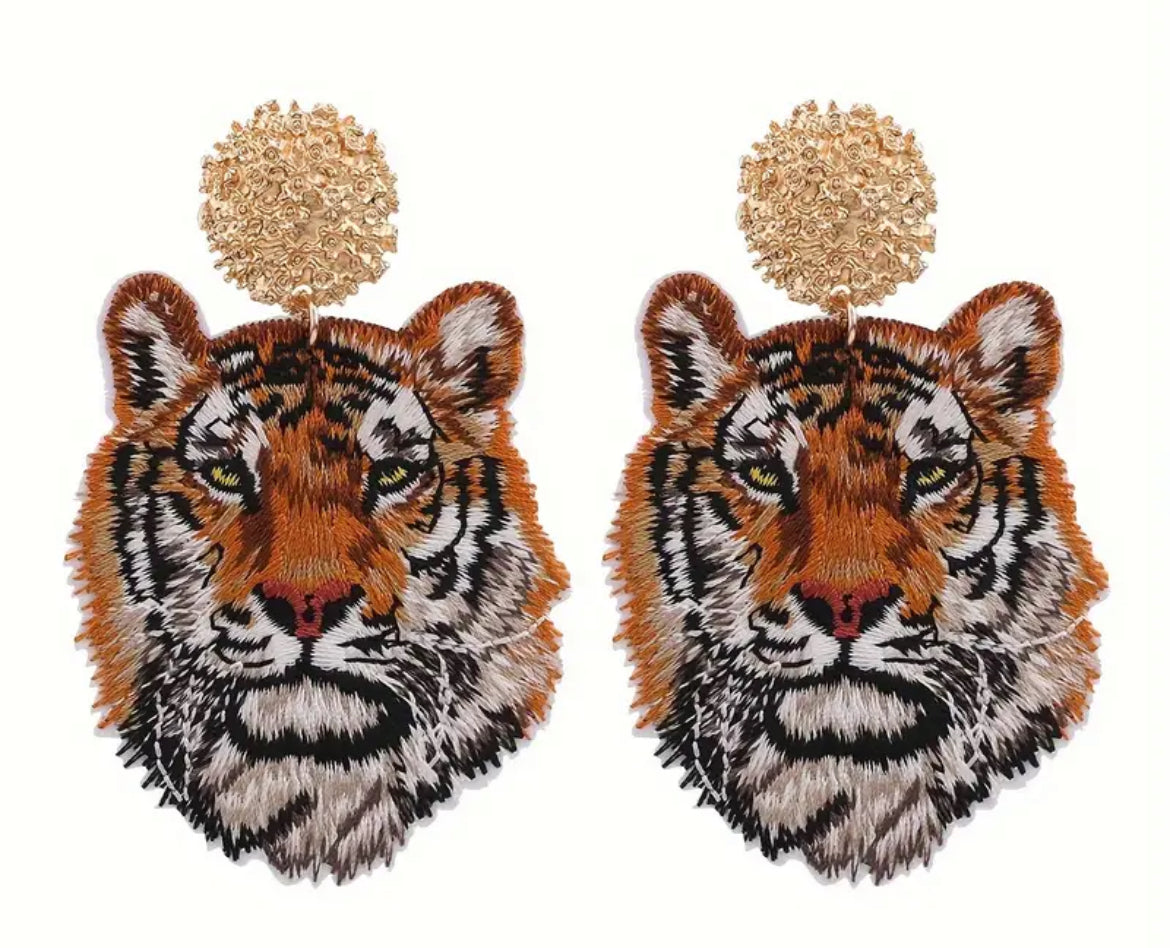 TIGER EARRINGS Large Realistics XXL