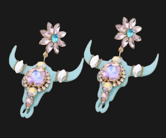 YEE-HAW Teal Earrings