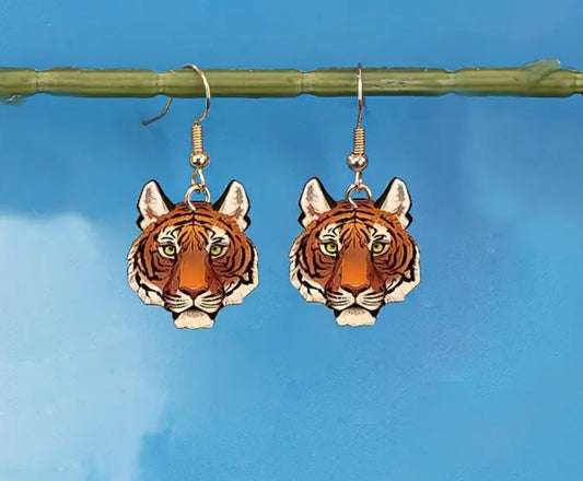 Dangle Tiger Earrings- Small/Realistic